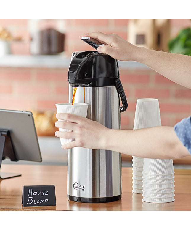 Bình ủ cà phê inox lót thủy tinh Choice 2,5 lít cần gạt