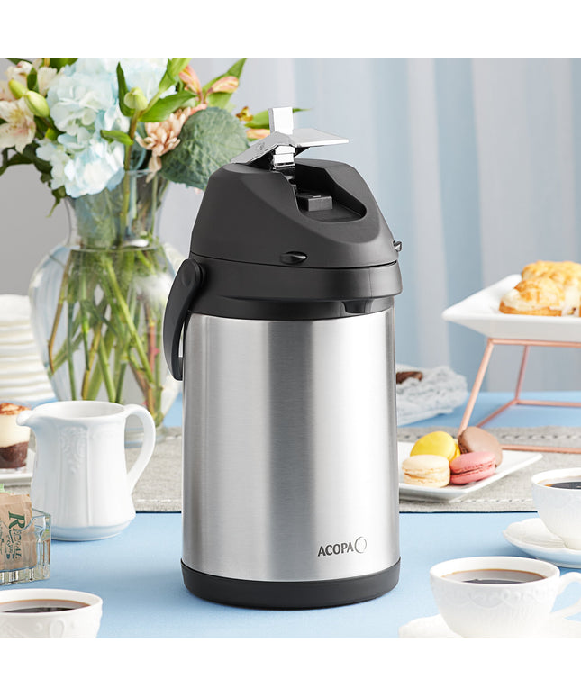 Bình ủ cà phê inox lót inox Acopa 3 lít cần gạt kim loại