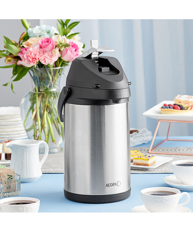 Bình ủ cà phê inox lót inox Acopa 3,5 lít cần gạt kim loại