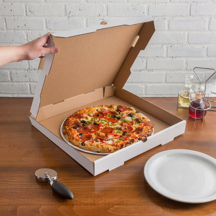 Hộp pizza 30,5 cm trắng đế lót pizza gợn sóng