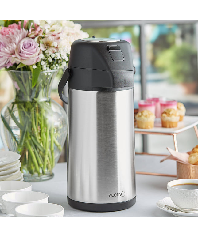 Bình ủ cà phê inox lót inox Acopa 2,5 lít nút bấm