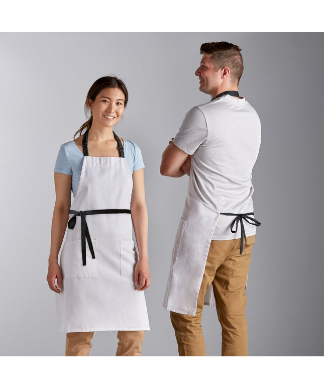 Tạp dề yếm 2 túi pha polyester-cotton điều chỉnh màu trắng Choice 81,3 x 76,2 cm