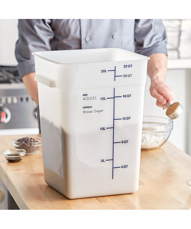 Hộp đựng thực phẩm nhựa polyethylene vuông trắng Vigor 20,8 lít