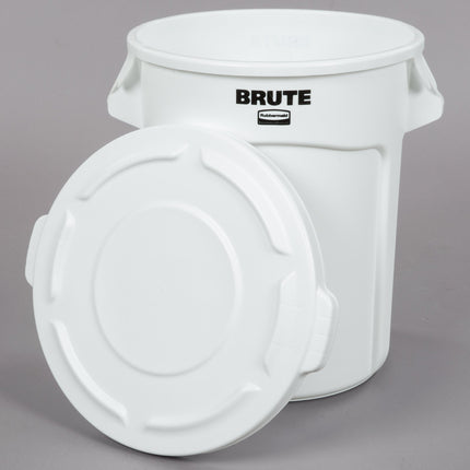 Thùng đựng nguyên liệu tròn Rubbermaid® BRUTE 76 lít / 320 cup màu trắng kèm nắp