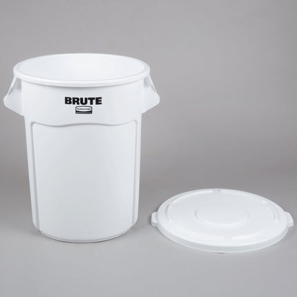 Thùng đựng nguyên liệu tròn Rubbermaid® BRUTE 208 lít / 880 cup màu trắng kèm nắp