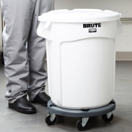 Thùng đựng nguyên liệu tròn di động Rubbermaid® BRUTE 76 lít / 320 cup màu trắng kèm nắp