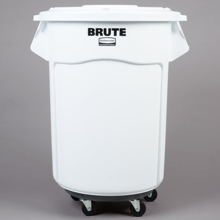 Thùng đựng nguyên liệu tròn di động Rubbermaid® BRUTE 208 lít / 880 cup màu trắng kèm nắp
