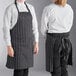 Tạp dề yếm 2 túi họa tiết kẻ sọc phấn pha polyester-cotton điều chỉnh màu trắng Choice