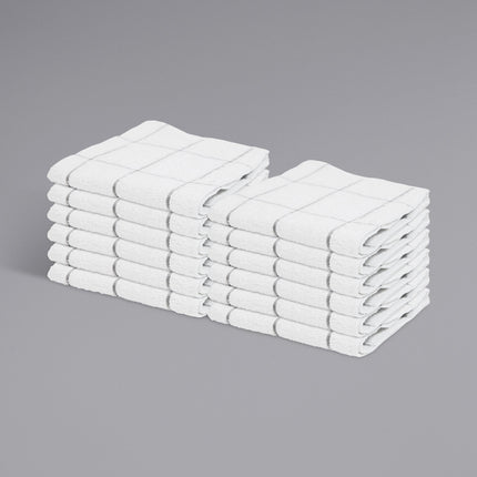 Khăn lau chén cotton ô vuông màu xám trắng Cooks Linen 454 g 30,5 x 30,5 cm - Gói 12 cái