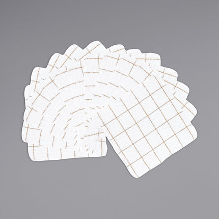 Khăn lau chén cotton ô vuông màu be trắng Cooks Linen 454 g 30,5 x 30,5 cm - Gói 12 cái