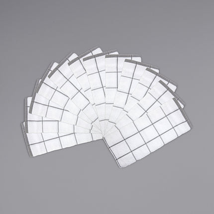 Khăn bếp cotton ô vuông màu xám trắng Cooks Linen 907 g 63,5 x 38,1 cm - Gói 12 cái