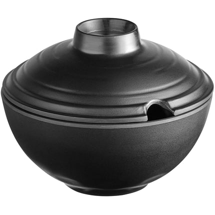 Tô melamine tròn có nắp GET B-200-BK Nara 591 ml màu đen mờ - Thùng 12 cái