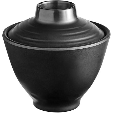 Tô tròn melamine GET B-95-BK Nara 237 ml màu đen nhám kèm nắp - Thùng 12 cái