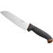 Dao Santoku lưỡi Granton Schraf 18 cm cán TPRgrip nâu
