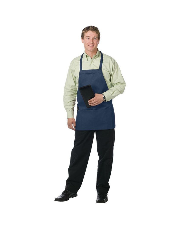 Tạp dề yếm ngắn vải poly-cotton có thể tùy chỉnh Chef Revival xanh navy, 3 túi