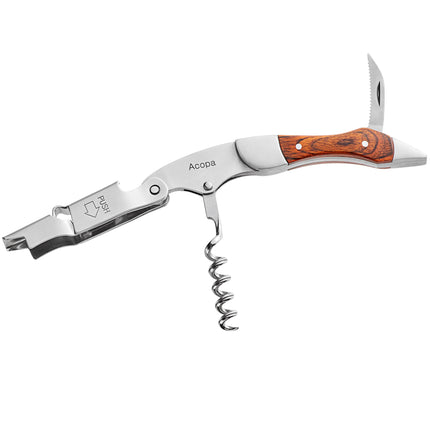 Dụng cụ khui rượu kiểu bồi bàn Acopa Flex tay cầm gỗ mahogany