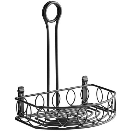 Khay đựng gia vị quầy bar Choice sắt rèn xoắn nửa tròn màu đen kèm giá kẹp thẻ - 21,6 cm
