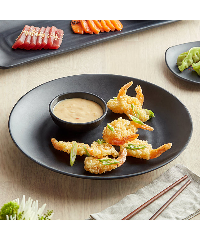 Đĩa tròn melamine GET BF-12-BK Nara 30 cm màu đen mờ - Thùng 12 cái