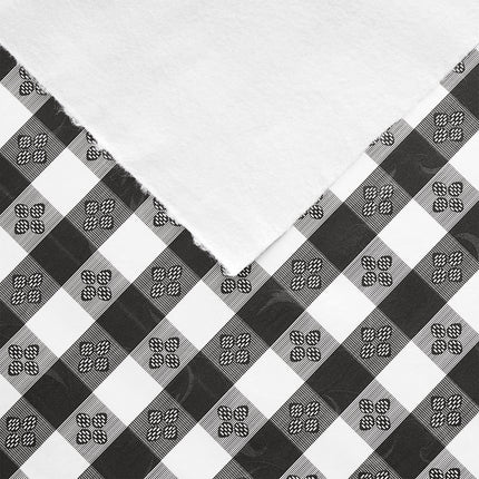 Khăn trải bàn vinyl họa tiết caro màu đen mặt lót nỉ Choice khổ rộng 132,1 cm, cuộn 25 yard