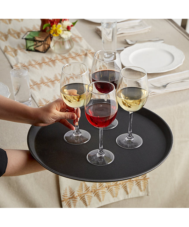 Khay phục vụ chống trượt sợi thủy tinh Choice đen hình tròn Ø 41 cm - Thùng 12 cái