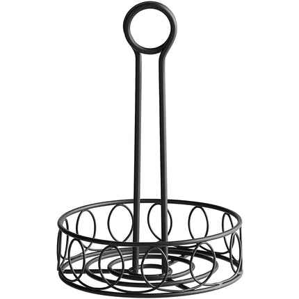 Khay đựng gia vị quầy bar Choice sắt rèn xoắn tròn màu đen kèm giá kẹp thẻ - 15 x 24 cm