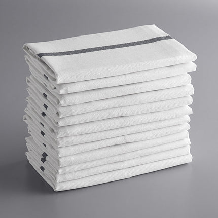 Khăn bếp cotton sọc màu đen trắng Choice 680 g 66 x 38,1 cm - Gói 12 cái