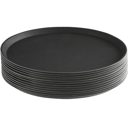 Khay phục vụ chống trượt nhựa PP Choice đen hình tròn Ø 41 cm - Thùng 12 cái