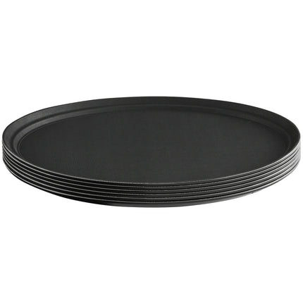 Khay phục vụ chống trượt nhựa PP Choice đen hình bầu dục 69 x 56 cm - Thùng 6 cái