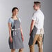Tạp dề yếm 2 túi pha polyester-cotton điều chỉnh màu tự nhiên Choice
