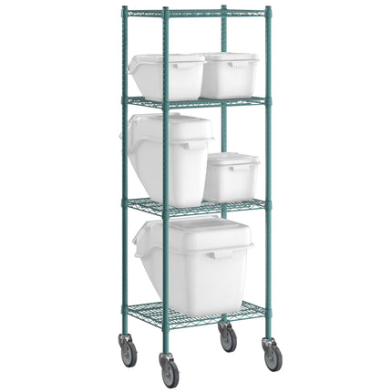 Bộ kệ epoxy thùng đựng nguyên liệu Baker's Lane 46 x 61 cm kèm 5 thùng kẹp gài
