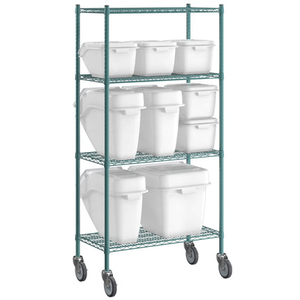 Bộ kệ epoxy thùng đựng nguyên liệu Baker's Lane 46 x 91 cm kèm 9 thùng kẹp gài