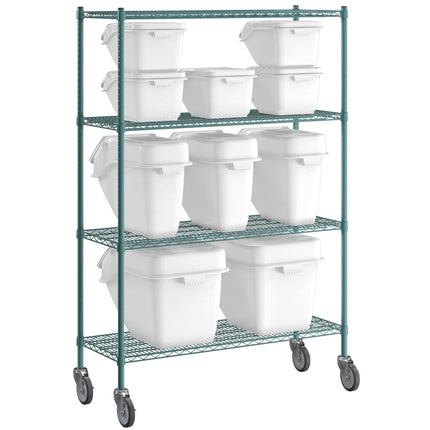 Bộ kệ epoxy thùng đựng nguyên liệu Baker's Lane 46 x 122 cm kèm 10 thùng kẹp gài