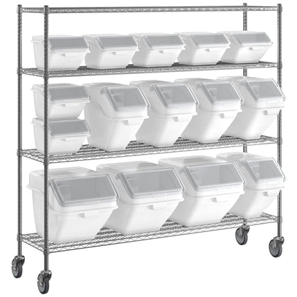 Bộ kệ thùng đựng nguyên liệu Baker's Lane 46 x 183 cm kèm 15 thùng kẹp gài