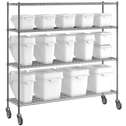 Bộ kệ thùng đựng nguyên liệu Baker's Lane 46 x 183 cm kèm 15 thùng kẹp gài