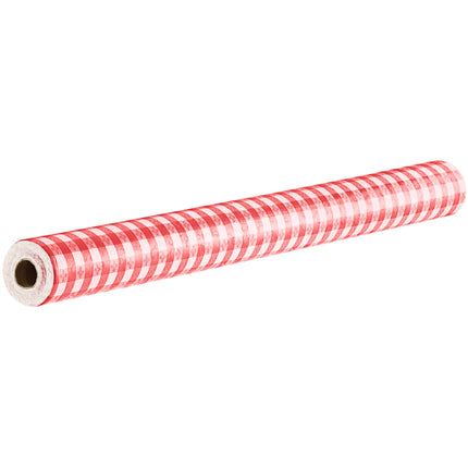 Khăn trải bàn vinyl họa tiết caro màu đỏ mặt lót nỉ Choice khổ rộng 132,1 cm, cuộn 25 yard