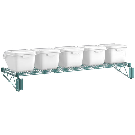Bộ kệ epoxy gắn tường thùng đựng nguyên liệu Baker's Lane 46 x 152 cm kèm 5 thùng kẹp gài