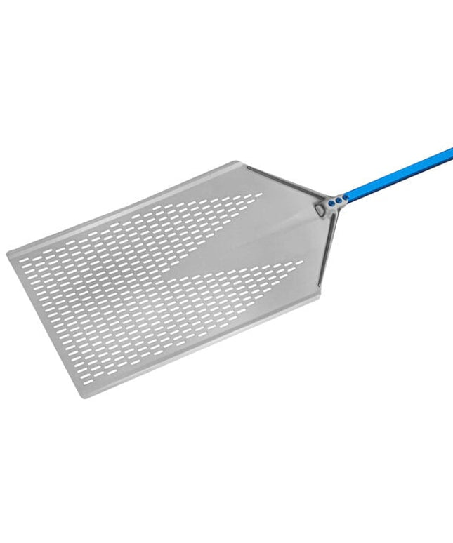 Xẻng pizza nhôm anod chữ nhật đục lỗ GI Metal Azzurra 41 x 80 cm với cán 119 cm AMP-4080F