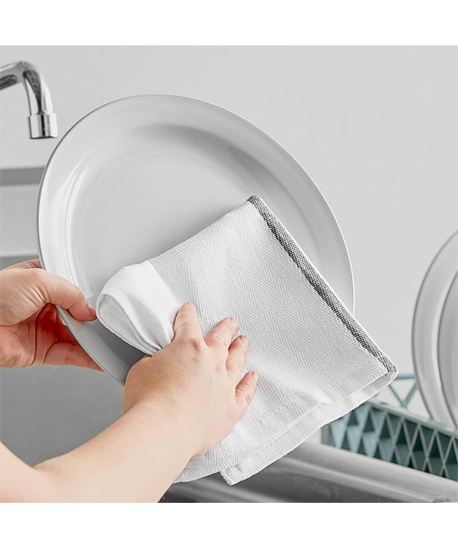 Khăn bếp cotton sọc màu đen trắng Choice 680 g 66 x 38,1 cm - Gói 12 cái