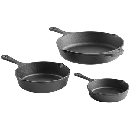 Bộ 3 chảo gang đã tôi dầu Choice - gồm chảo 16,5 cm, 20 cm và 26 cm