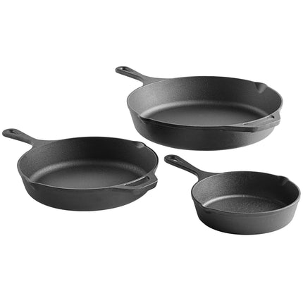 Bộ 3 chảo gang đã tôi dầu Choice - gồm chảo 20 cm, 26 cm và 30 cm
