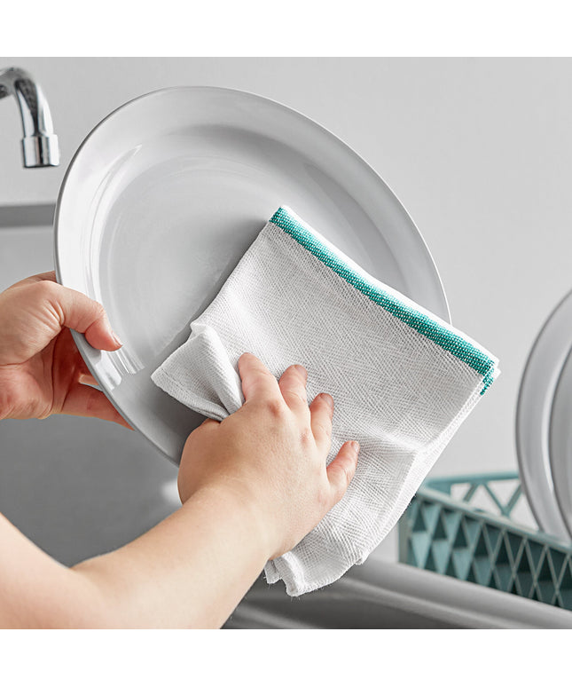 Khăn bếp cotton sọc màu xanh lá trắng Choice 680 g 66 x 38,1 cm - Gói 12 cái