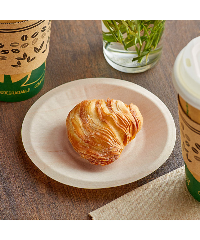 Đồ đựng thực phẩm thân thiện môi trường EcoChoice 12,7 cm Compostable gỗ tròn đĩa - Gói 100 cái