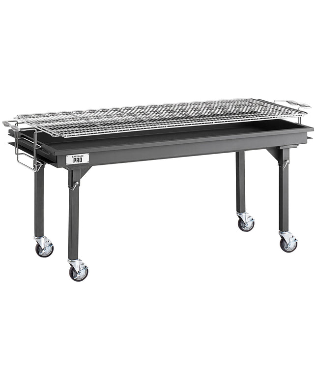 Bếp nướng than thép loại nặng Backyard Pro CHAR-60 152 cm với vỉ điều chỉnh, chân tháo rời và nắp che