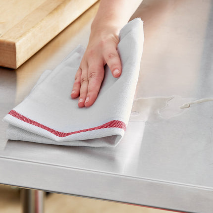 Khăn bếp cotton sọc màu đỏ trắng Choice 680 g 66 x 38,1 cm - Gói 12 cái