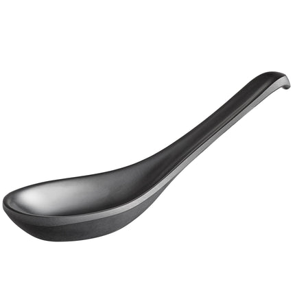Muỗng súp châu Á Acopa Izumi 14,6 cm melamine đen nhám - Vỉ 24 cái