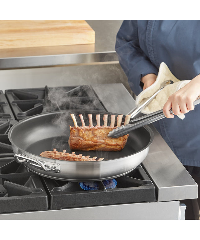 Chảo chiên chống dính thép không gỉ Vigor SS1 Series 41 cm, đáy ốp nhôm, phủ Excalibur, tay cầm phụ