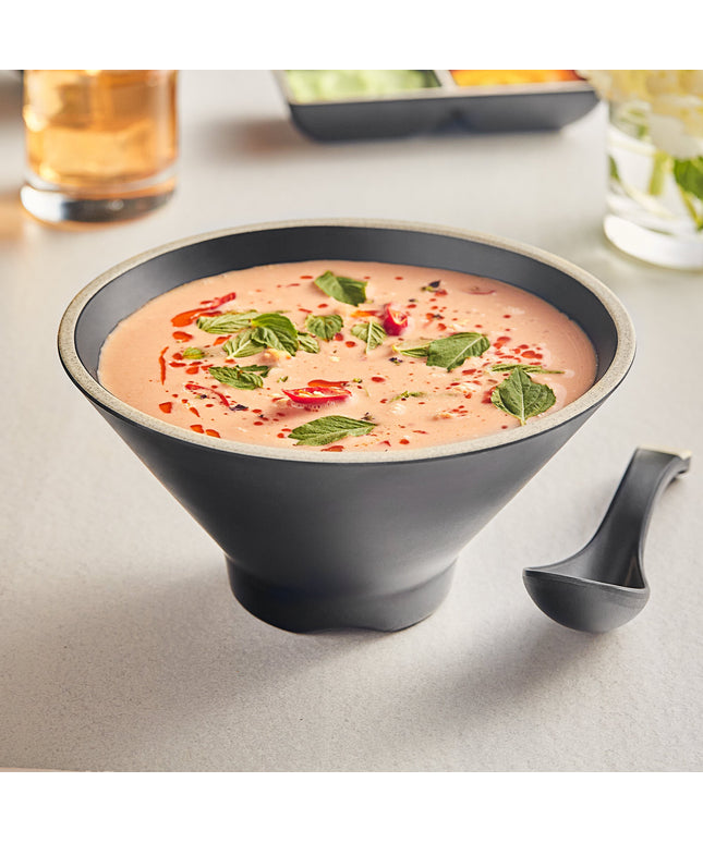 Tô melamine đen mờ viền ngà Acopa Ugoki 828 ml - Gói 12 cái