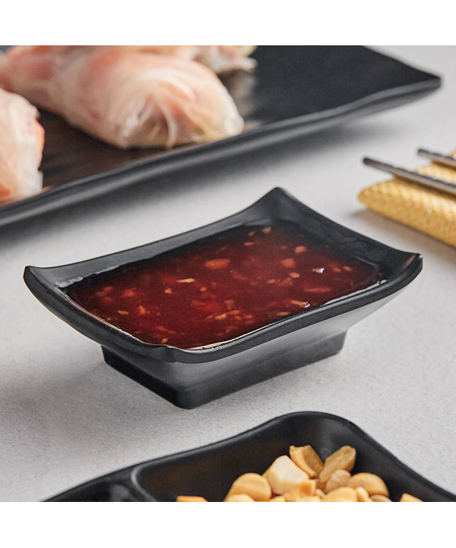 Chén chấm melamine đen mờ Acopa Izumi 44 ml - Vỉ 12 cái