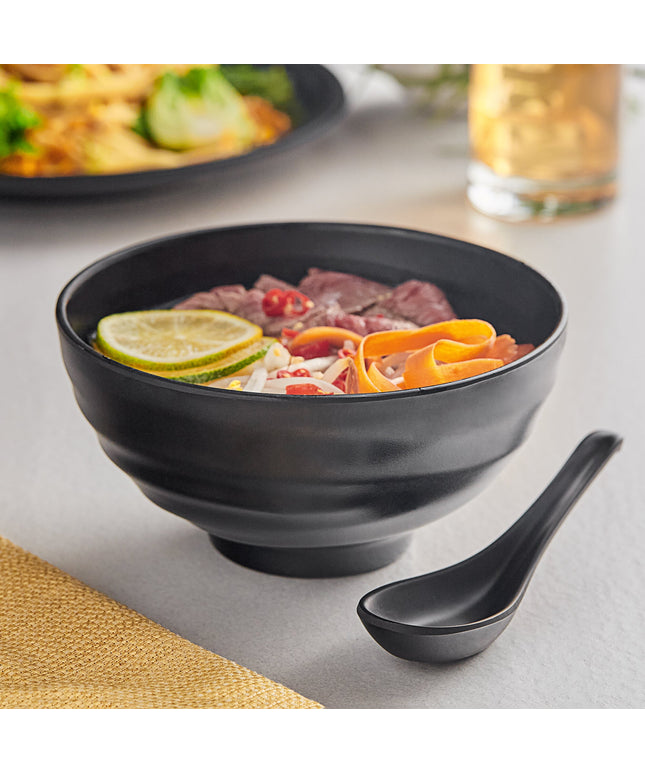 Đĩa melamine Acopa Izumi 828 ml mờ đen melamine tô - Gói 12 cái