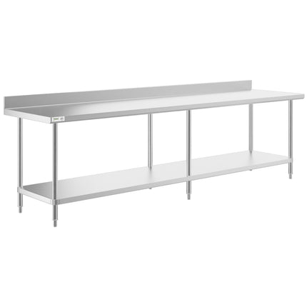 Bàn thao tác inox có kệ dưới Regency 76,2 cm x 304,8 cm 16-Gauge inox bàn thao tác công nghiệp 10,2 cm tấm chắn sau và k